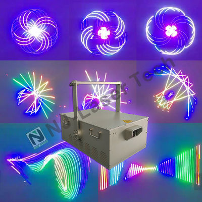 Настраиваемый 10 Вт полноцветный 3D-анимационный лазерный шоу проектор энергосбережение